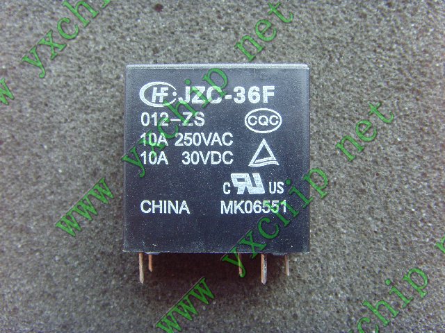HF36F-012-HS JZC-36F-12V-HS Shape C Power Relay x 10pcs #SY3